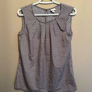 Merona Sleeveless Top- Size Medium- light pink and navy pattern